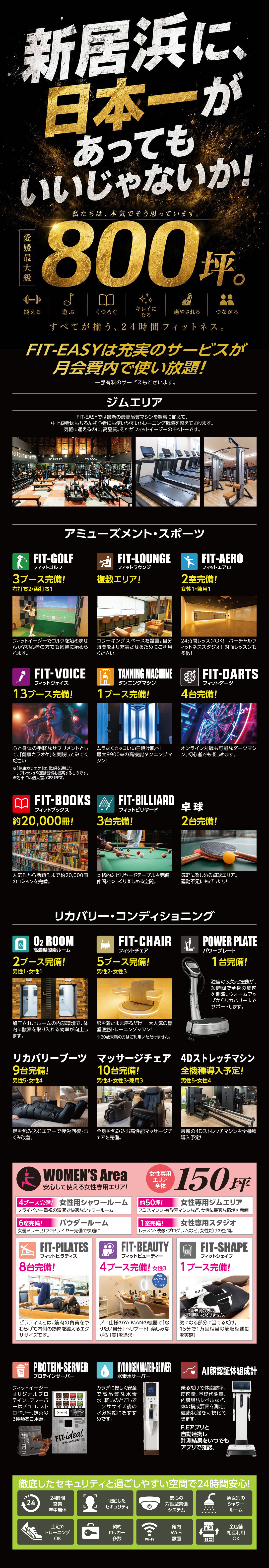 新居浜に日本一があってもいいじゃないか！フィットイージーは充実のサービスが月会費内で使い放題！
